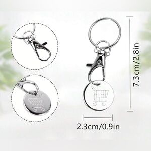 New Shopping Cart Coin Key Ring Chain ALDI Quarter Keeper